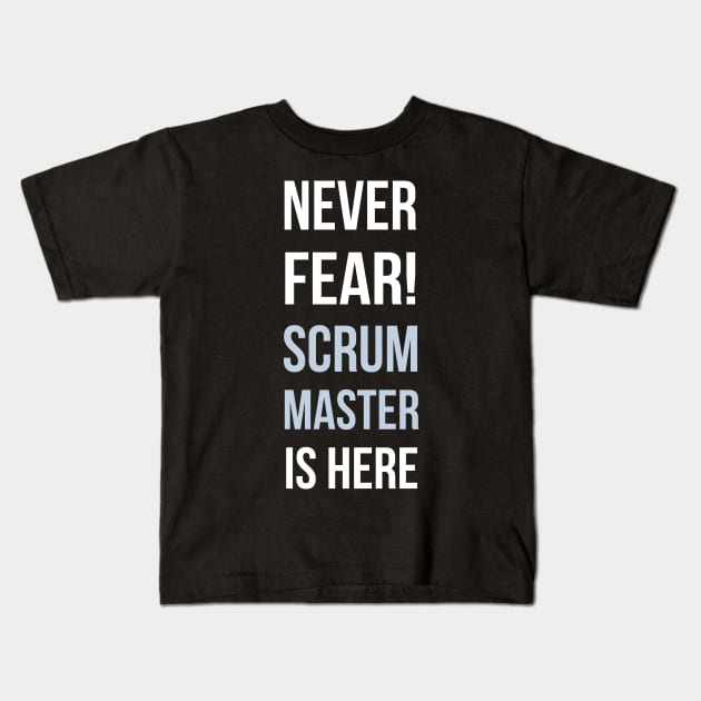 Developer Never Fear The Scrum Master is Here Kids T-Shirt by thedevtee